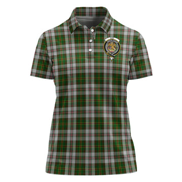 Hay White Dress Tartan Polo Shirt with Family Crest For Women