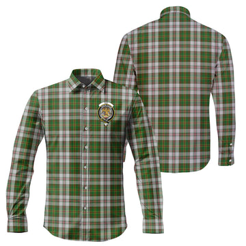 Hay White Dress Tartan Long Sleeve Button Up Shirt with Family Crest