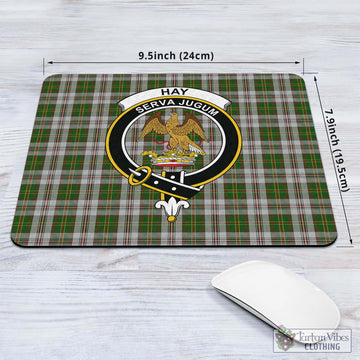 Hay White Dress Tartan Mouse Pad with Family Crest