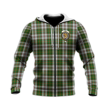 Hay White Dress Tartan Knitted Hoodie with Family Crest