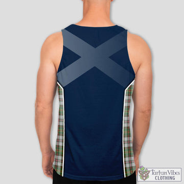 Hay White Dress Tartan Men's Tanks Top with Family Crest and Scottish Thistle Vibes Sport Style