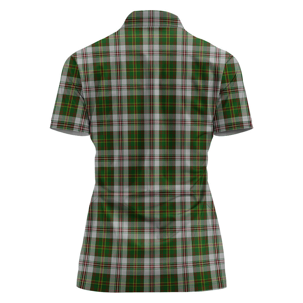 hay-white-dress-tartan-polo-shirt-with-family-crest-for-women