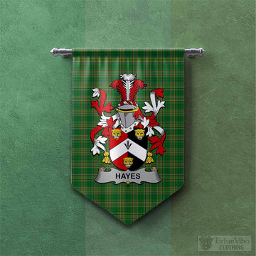Tartan Vibes Clothing Hayes Irish Clan Tartan Gonfalon, Tartan Banner with Coat of Arms