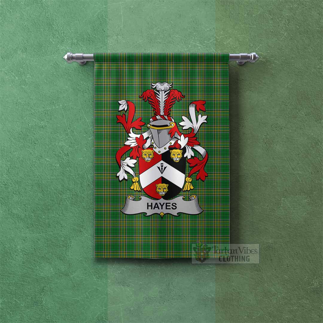 Tartan Vibes Clothing Hayes Irish Clan Tartan Gonfalon, Tartan Banner with Coat of Arms