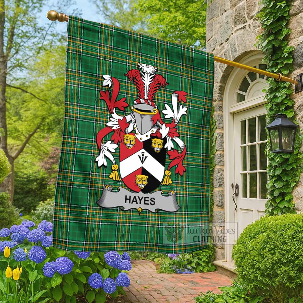 Hayes Irish Clan Tartan Flag with Coat of Arms
