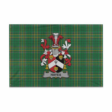 Tartan Vibes Clothing Hayes Irish Clan Tartan House Flag with Coat of Arms