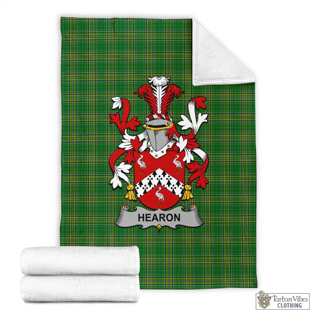 Hearon Irish Clan Tartan Blanket with Coat of Arms X-Large 59 x 79 inches 150 x 200 cm - Tartan Vibes Clothing