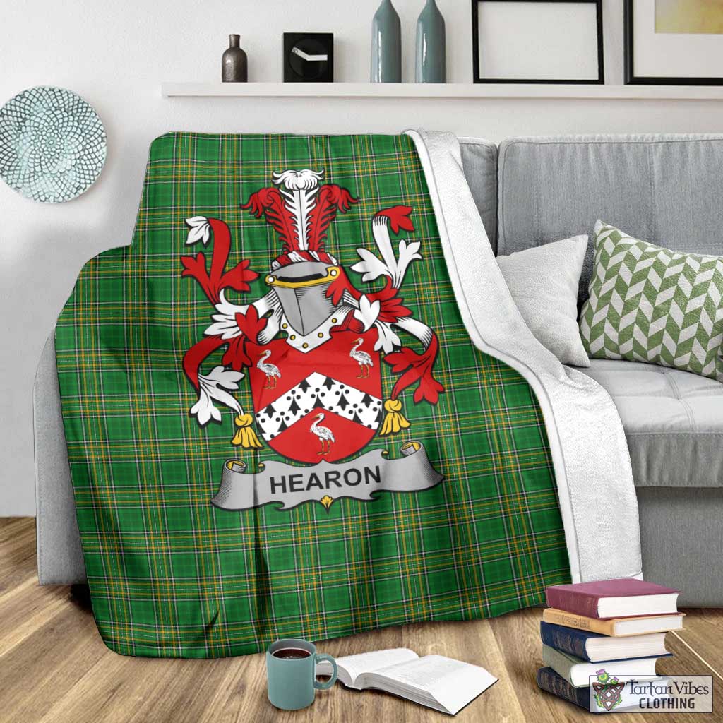 Hearon Irish Clan Tartan Blanket with Coat of Arms - Tartan Vibes Clothing
