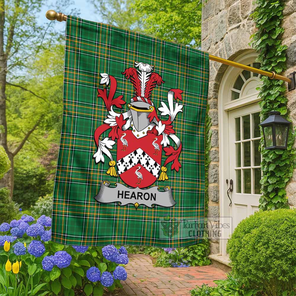 Hearon Irish Clan Tartan Flag with Coat of Arms