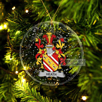 Heath Irish Clan Christmas Glass Ornament with Coat of Arms