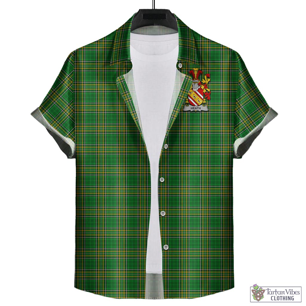 Heath Irish Clan Tartan Hawaiian Shirt with Coat of Arms - Tartan Vibes Clothing
