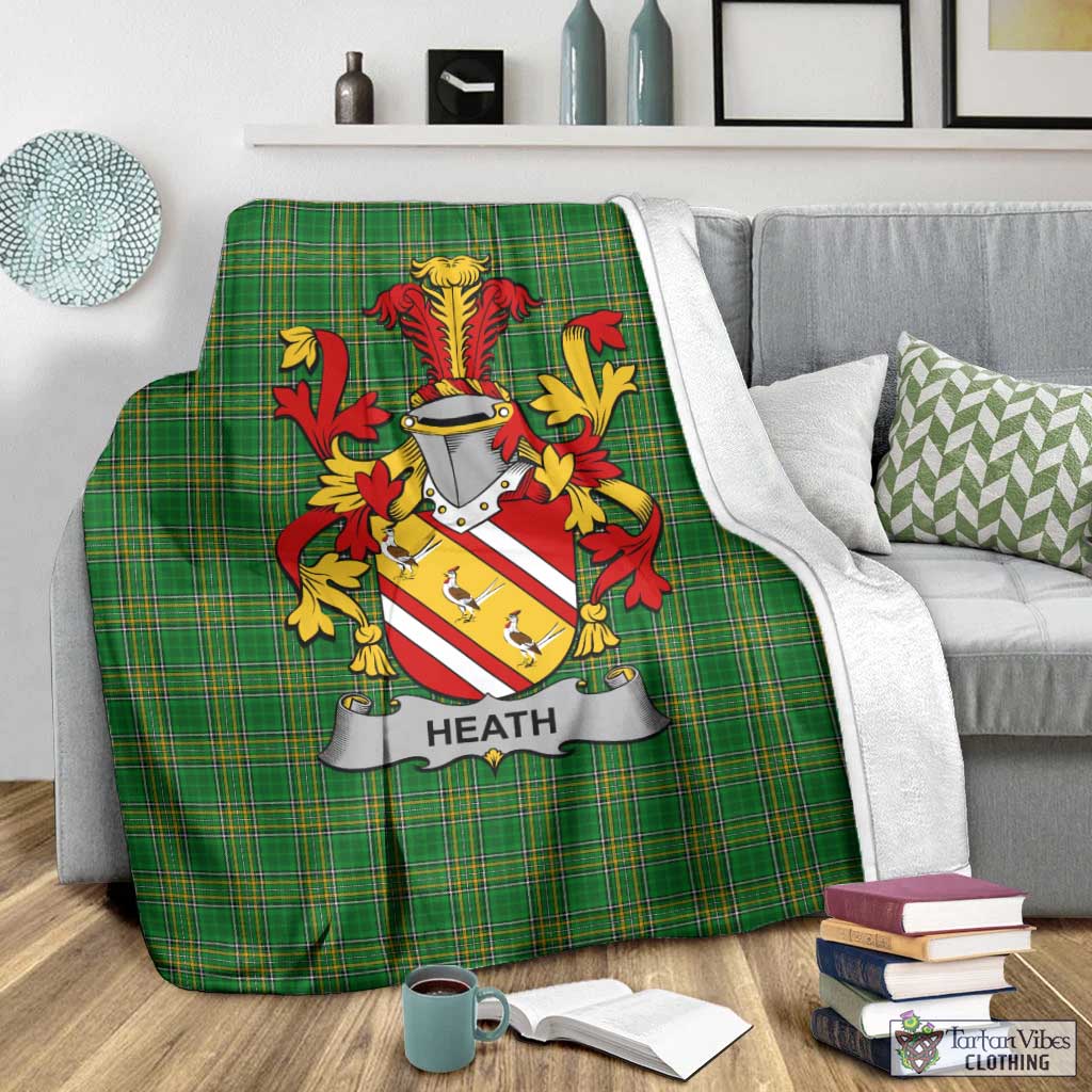 Heath Irish Clan Tartan Blanket with Coat of Arms - Tartan Vibes Clothing
