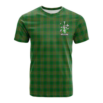 Heaton Irish Clan Tartan Cotton T-shirt with Coat of Arms Kid's Shirt - Tartan Vibes Clothing