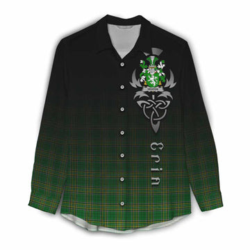 Heaton Irish Clan Women's Casual Shirt with Coat of Arms Erin Go Bragh Celtic Inspired