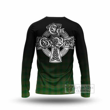 Heaton Irish Clan Long Sleeve T-Shirt with Coat of Arms Erin Go Bragh Celtic Inspired