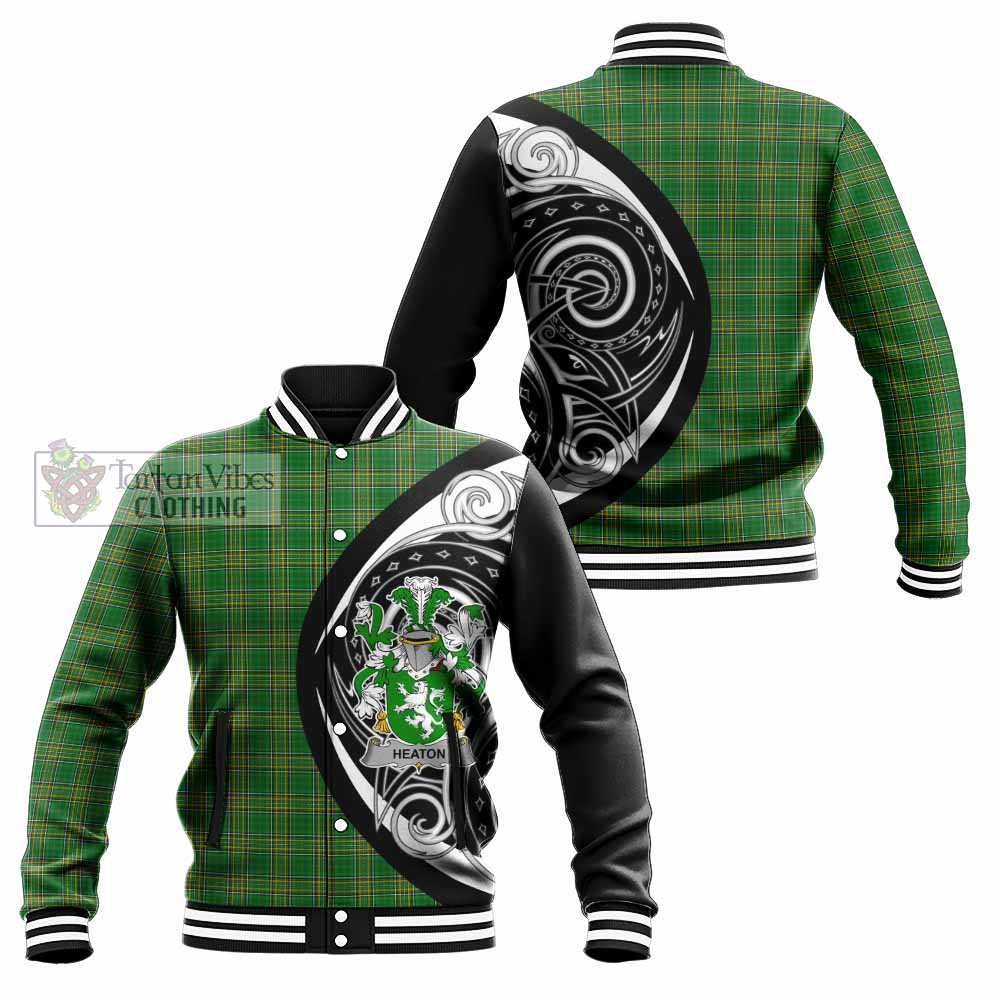 Tartan Vibes Clothing Heaton Irish Clan Baseball Jacket Celtic Circle Style