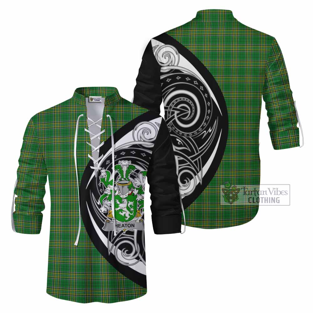 Tartan Vibes Clothing Heaton Irish Clan Ghillie Kilt Shirt Celtic Circle Style