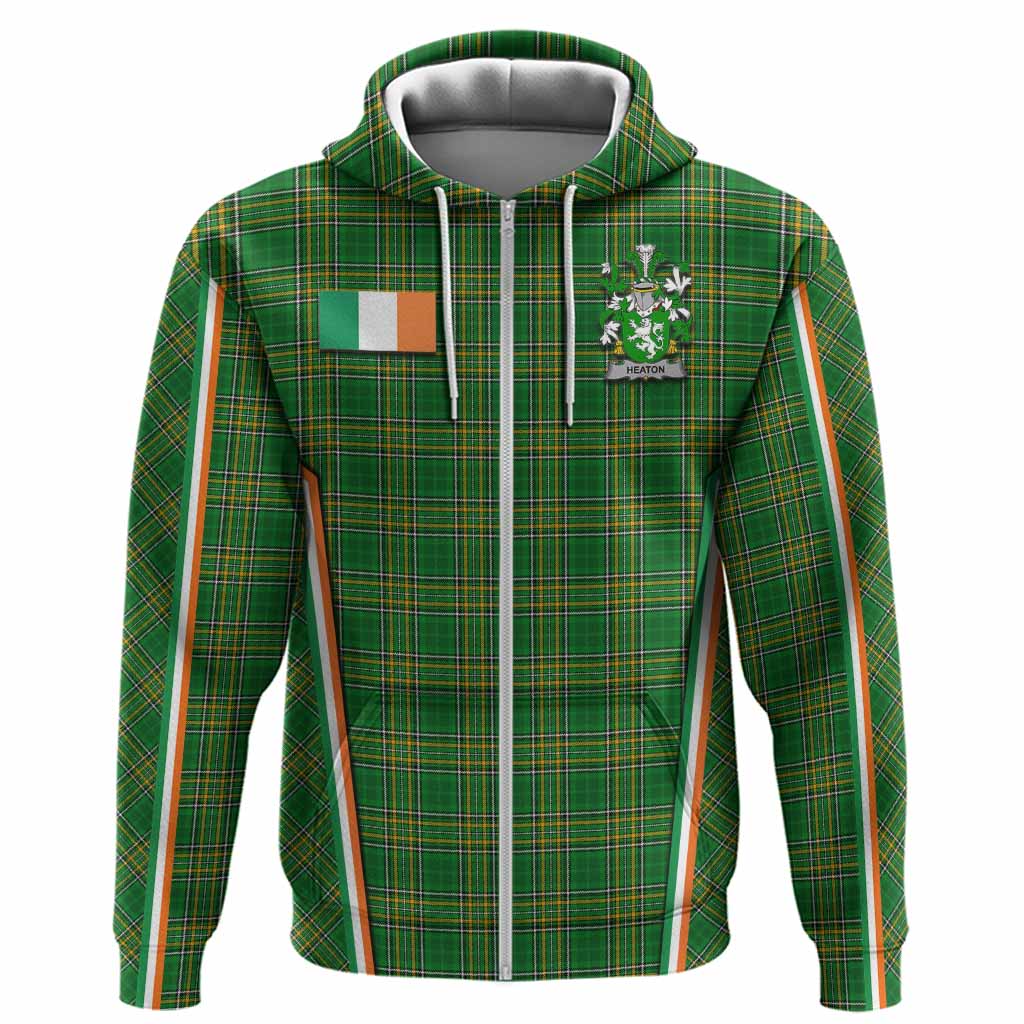 Heaton Irish Clan Coat of Arm Tartan Hoodie Flag Style