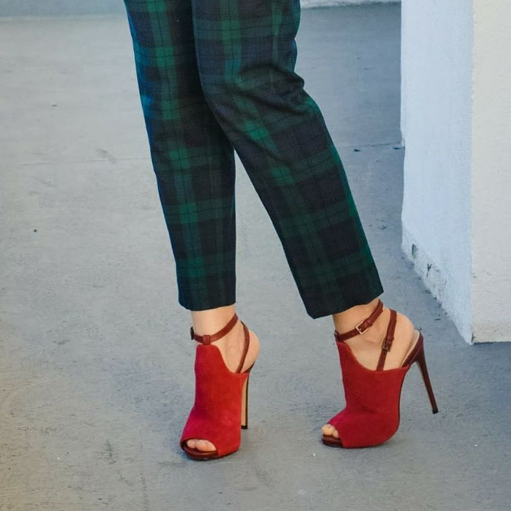 Heels with Tartan Plaid Pant