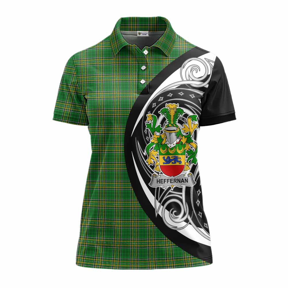 Tartan Vibes Clothing Heffernan Irish Clan Women's Polo Shirt Celtic Circle Style
