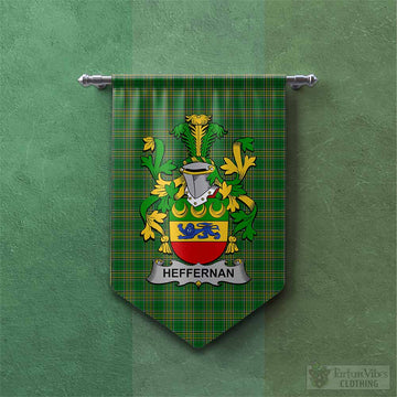 Heffernan Irish Clan Tartan Gonfalon, Tartan Banner with Coat of Arms