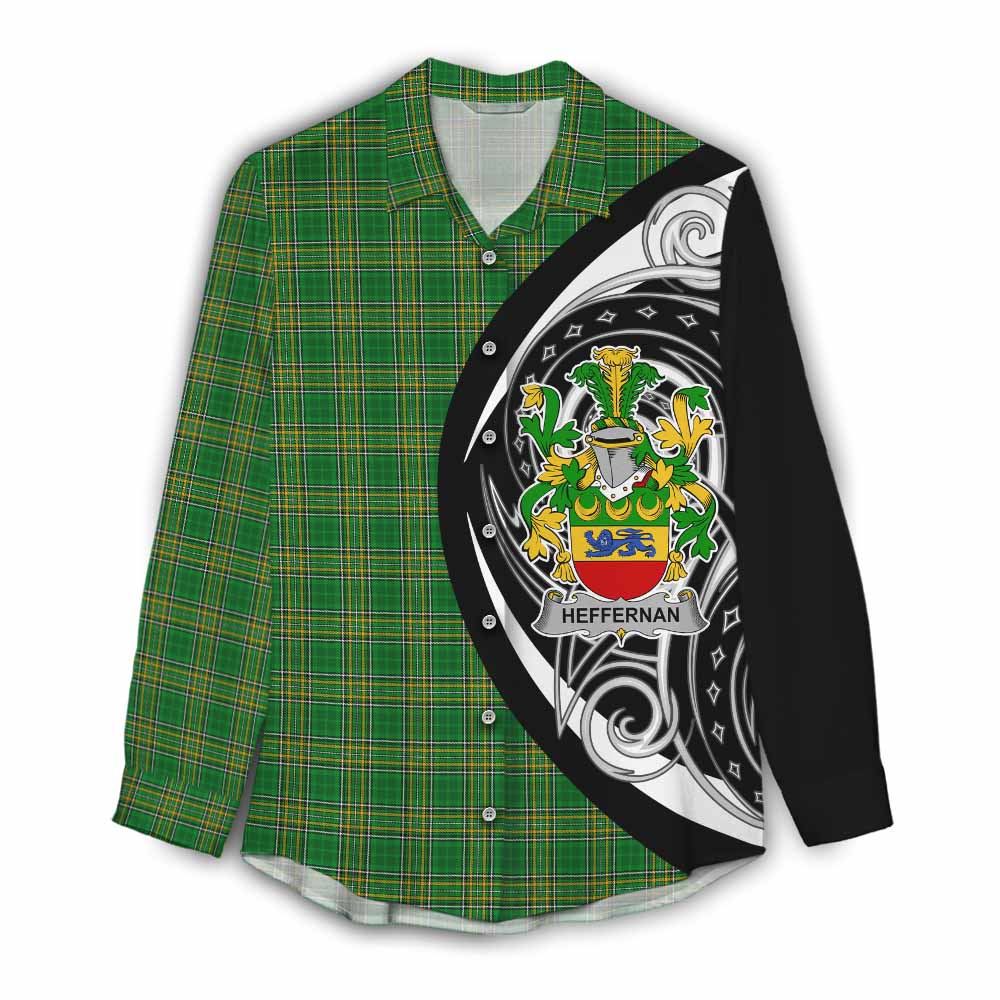 Tartan Vibes Clothing Heffernan Irish Clan Women's Casual Shirt Celtic Circle Style