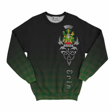 Tartan Vibes Clothing Heffernan Irish Clan Sweatshirt with Coat of Arms Erin Go Bragh Celtic Inspired