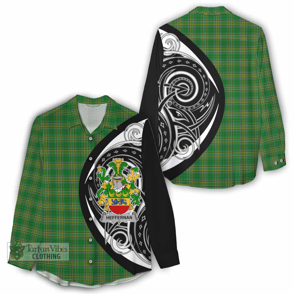 Tartan Vibes Clothing Heffernan Irish Clan Women's Casual Shirt Celtic Circle Style