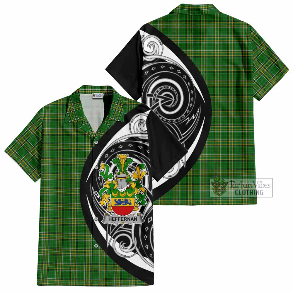 Tartan Vibes Clothing Heffernan Irish Clan Short Sleeve Button Shirt Celtic Circle Style
