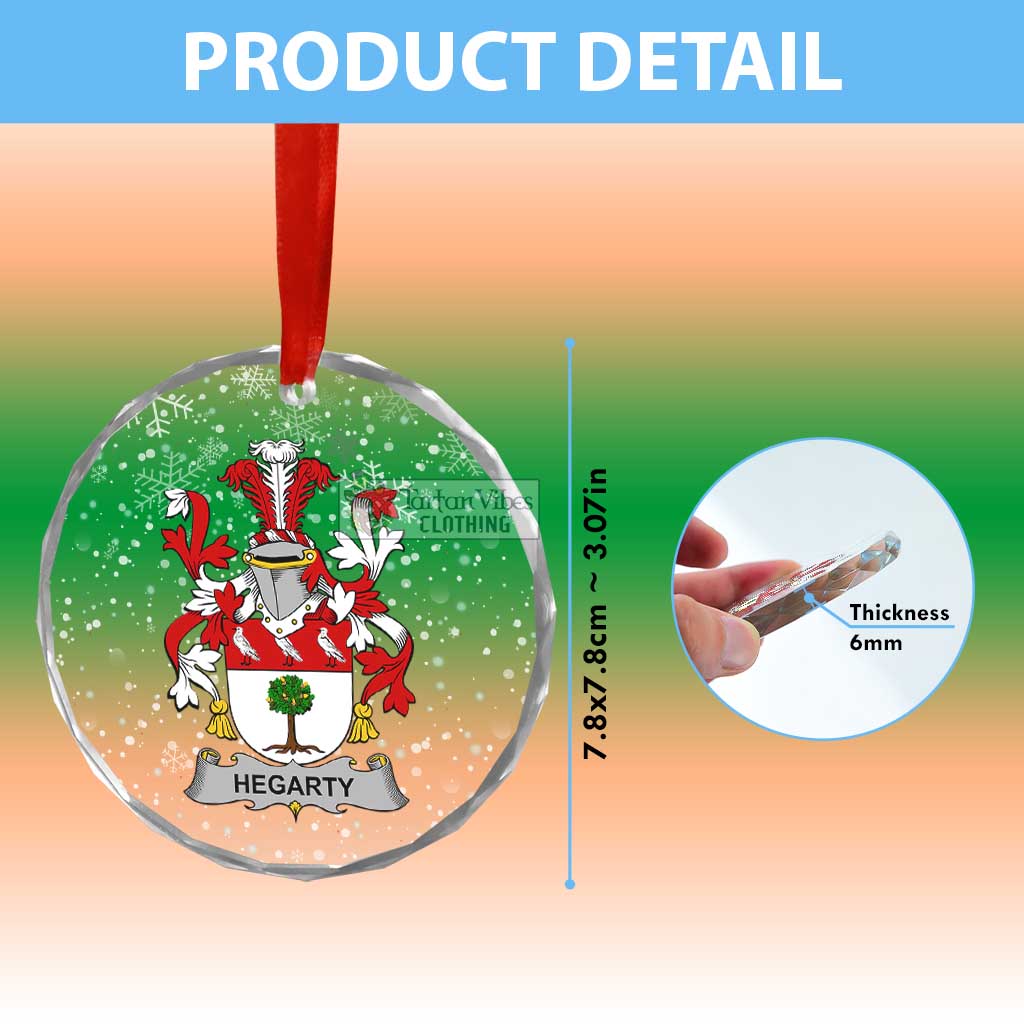 Hegarty Irish Clan Christmas Glass Ornament with Coat of Arms - 2D-tartanvibesclothing