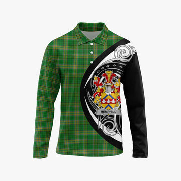 Hemphill Irish Clan Long Sleeve Polo Shirt Celtic Circle Style