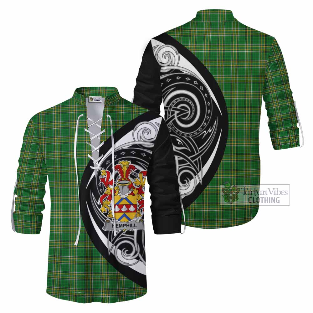 Tartan Vibes Clothing Hemphill Irish Clan Ghillie Kilt Shirt Celtic Circle Style