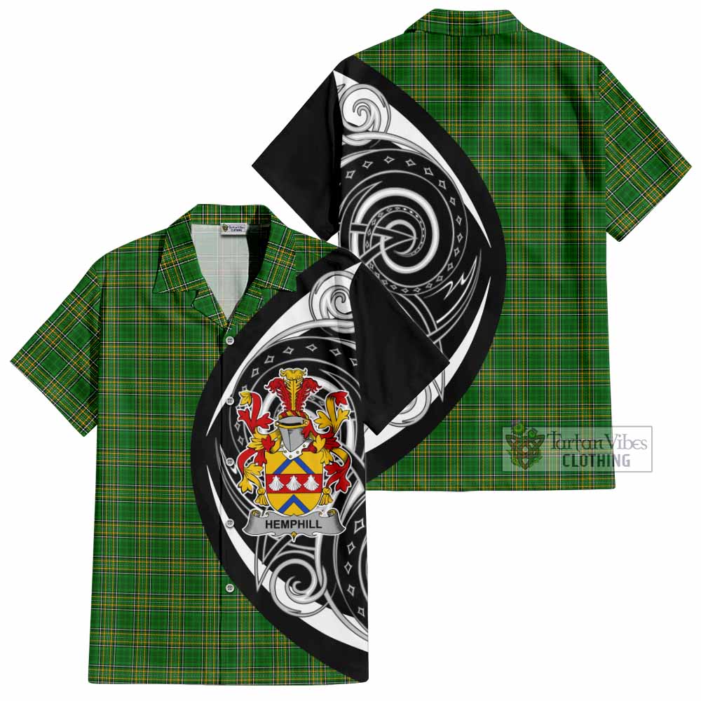 Tartan Vibes Clothing Hemphill Irish Clan Short Sleeve Button Shirt Celtic Circle Style