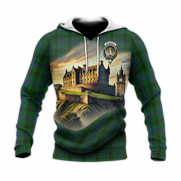 Henderson Tartan Family Crest Knitted Hoodie with Scottish Ancient Castle Style