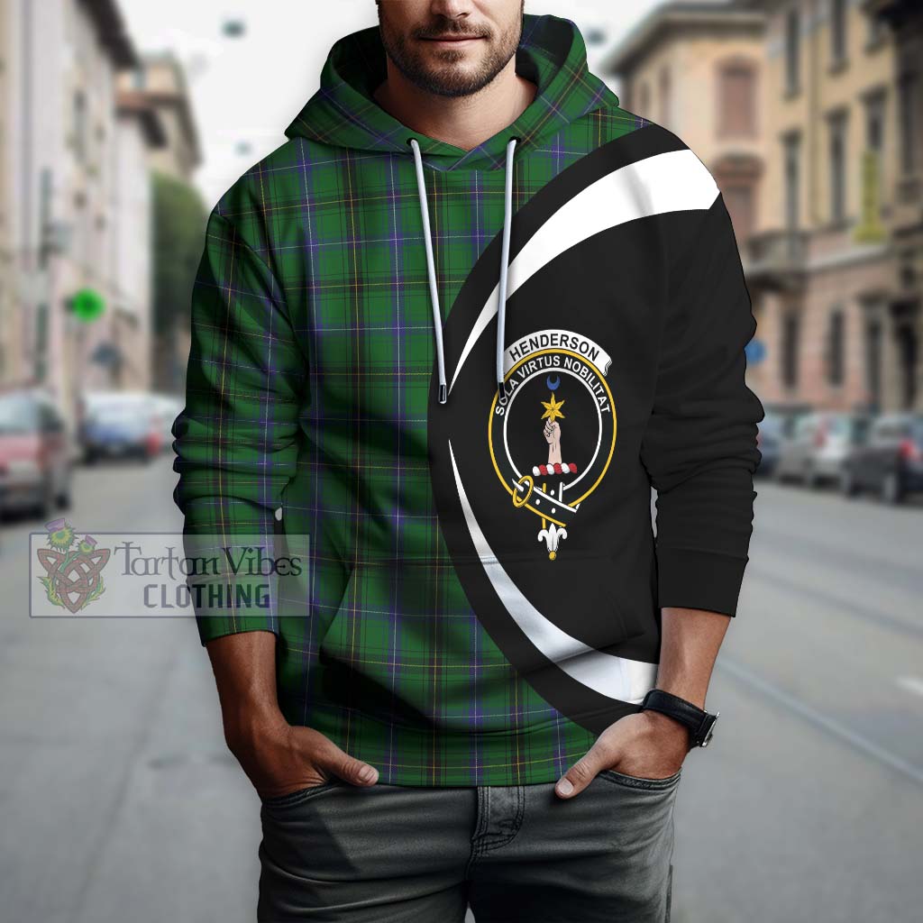 Tartan Vibes Clothing Henderson Tartan Hoodie with Family Crest Circle Style