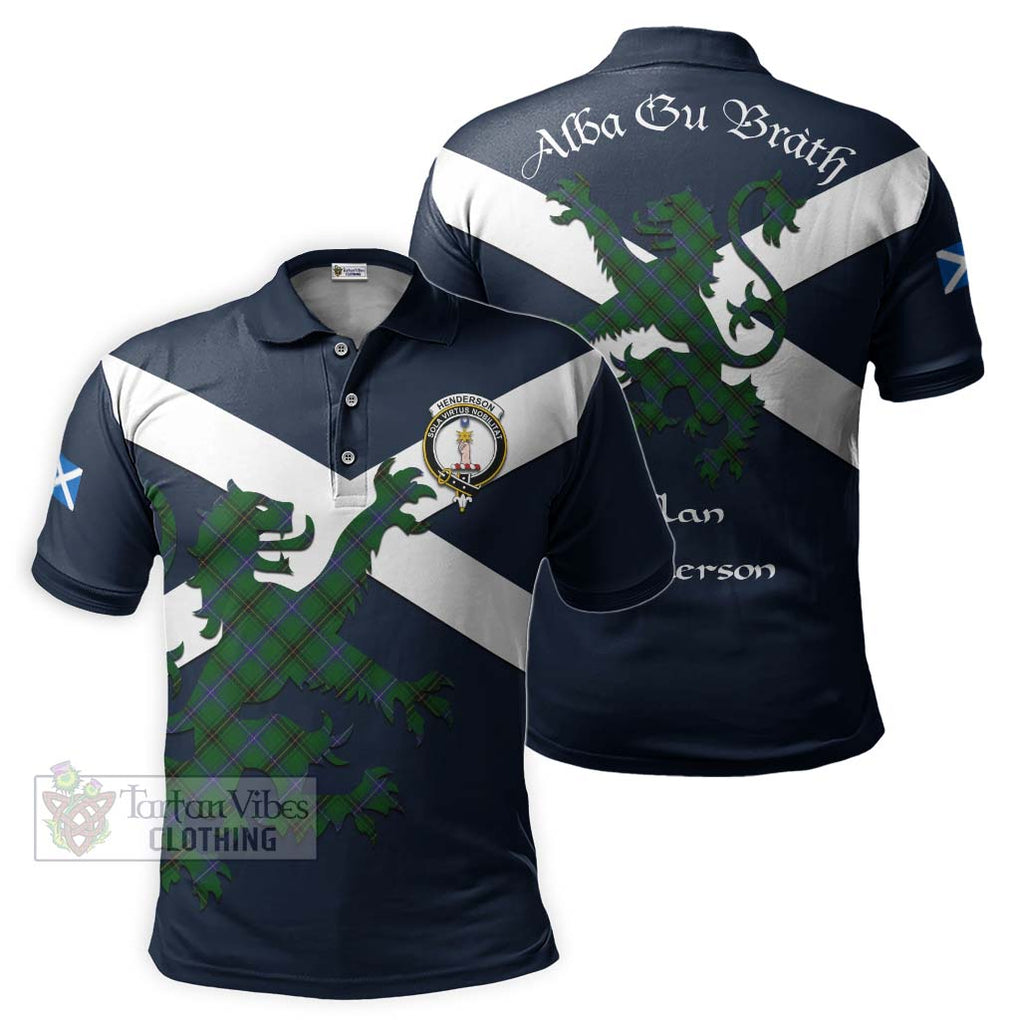 Tartan Vibes Clothing Henderson Tartan Lion Rampant Polo Shirt – Proudly Display Your Heritage with Alba Gu Brath and Clan Name