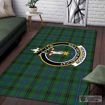 Henderson Tartan Area Rug with Family Crest