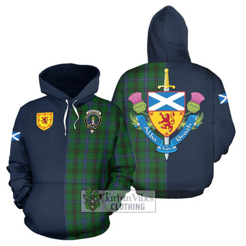 Tartan Vibes Clothing Henderson Tartan Hoodie with Scottish Lion Royal Arm Half Style