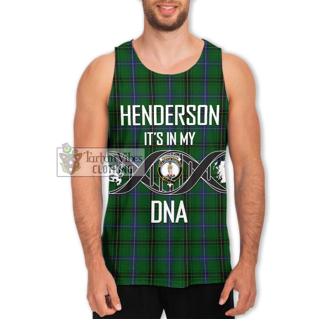 Henderson Tartan Men's Tank Top with Family Crest DNA In Me Style Men - Tartanvibesclothing Shop