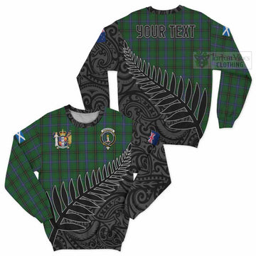 Tartan Vibes Clothing Henderson Crest Tartan Sweatshirt with New Zealand Silver Fern Half Style