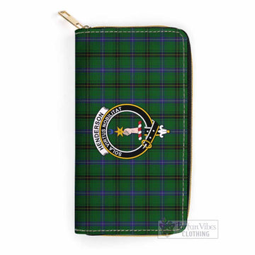 Henderson Tartan Women's Leather Wallet with Family Crest