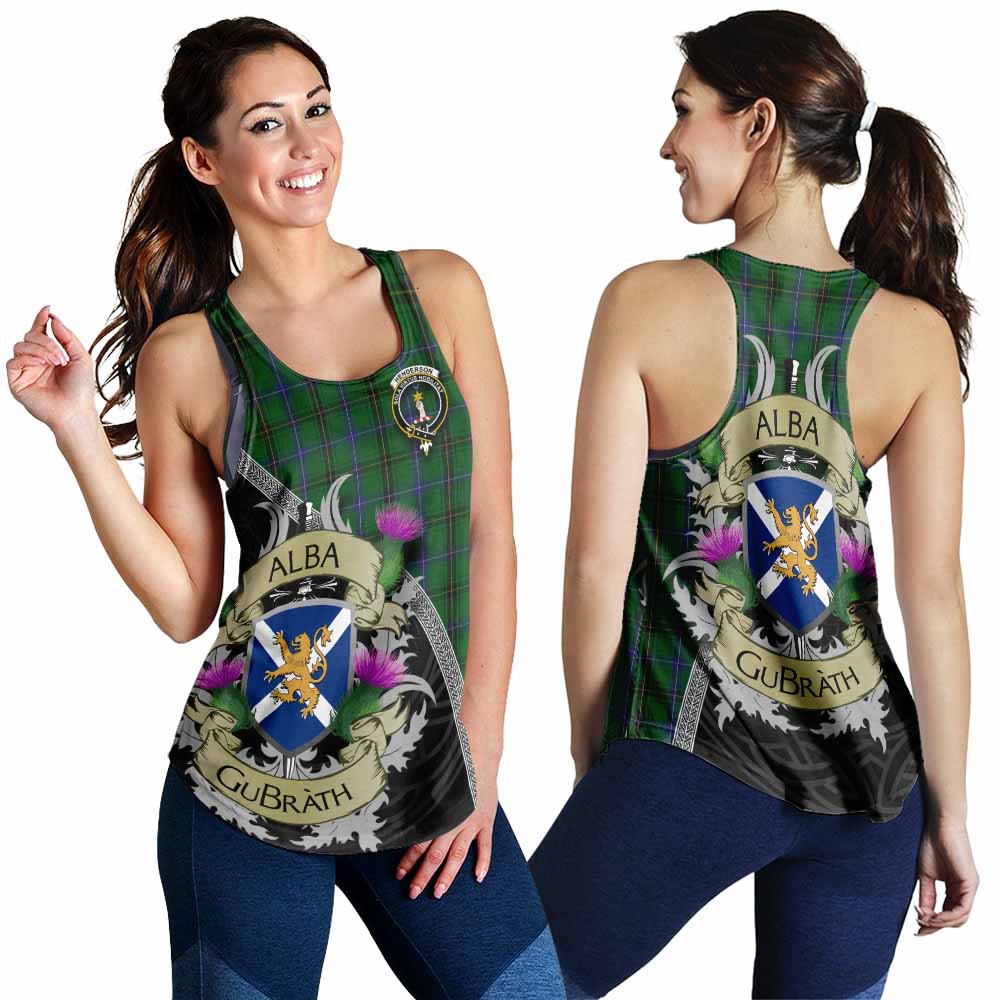 Tartan Vibes Clothing Henderson Tartan Family Crest Women's Racerback Tanks Lion Rampant Royal Thistle Shield Celtic Inspired
