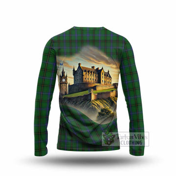 Tartan Vibes Clothing Henderson Tartan Family Crest Long Sleeve T-Shirt with Scottish Ancient Castle Style