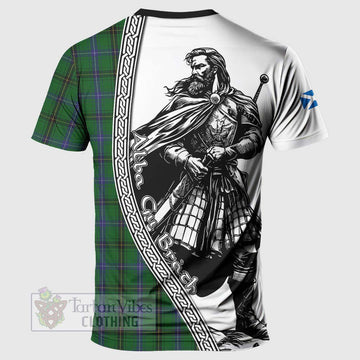 Tartan Vibes Clothing Henderson Tartan Clan Crest T-Shirt with Highlander Warrior Celtic Style
