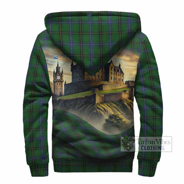Tartan Vibes Clothing Henderson Tartan Family Crest Sherpa Hoodie with Scottish Ancient Castle Style