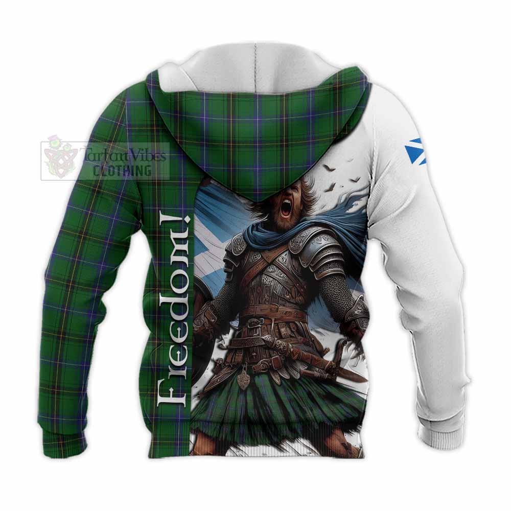 Tartan Vibes Clothing Henderson Crest Tartan Knitted Hoodie Inspired by the Freedom of Scottish Warrior