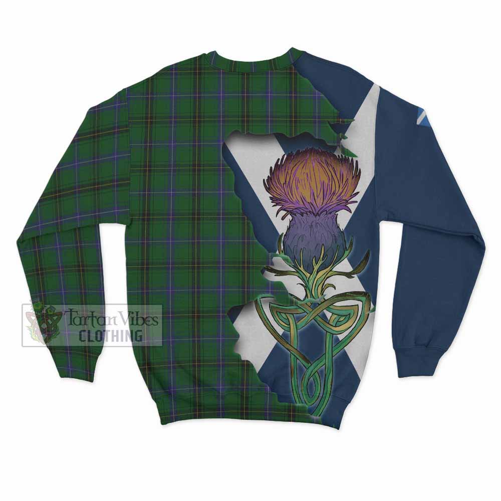 Tartan Vibes Clothing Henderson Tartan Family Crest Sweatshirt Scottish Thistle Celtic Inspired