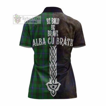 Henderson Tartan Family Crest Women's Polo Shirt Alba Gu Brath Be Brave Lion Ancient Style