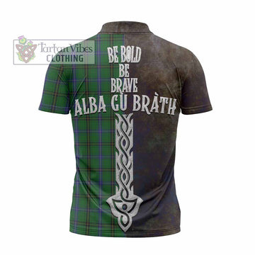 Henderson Tartan Family Crest Zipper Polo Shirt Alba Gu Brath Be Brave Lion Ancient Style