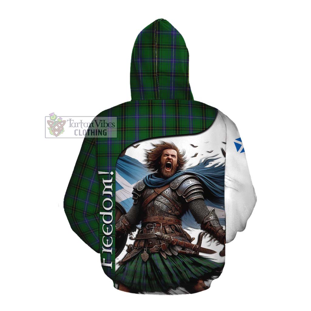 Tartan Vibes Clothing Henderson Crest Tartan Cotton Hoodie Inspired by the Freedom of Scottish Warrior